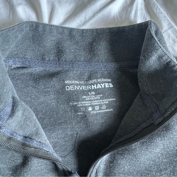 Mens Large Denver Hayes Gray Zip Up Sweater Classic Knit - Picture 2 of 3